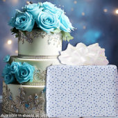 ハート - ライトブルー背景にダーカーなブルー - ロール ラッピングペーパー