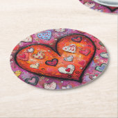 ハート ラウンドペーパーコースター (アングル)