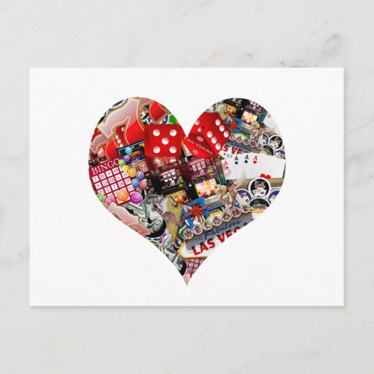 ハート – ラスベガス遊のカード形状 ポストカード (正面)