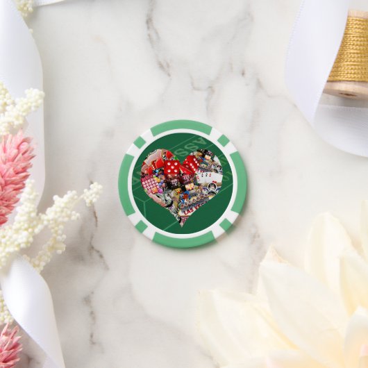 ハート – ラスベガス遊のカード形状 ポーカーチップ (ウェディング)