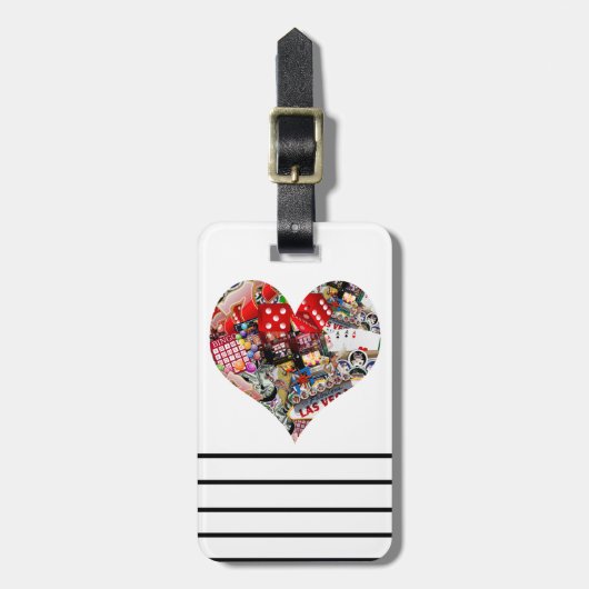 ハート – ラスベガス遊のカード形状 ラゲッジタグ (正面縦)