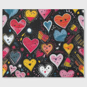 ハート ラッピングペーパー (フラット)