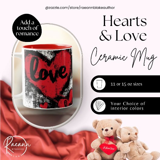 ハート&ラブツートーンセラミックマグカップ ツートーンマグカップ