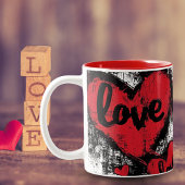 ハート&ラブツートーンセラミックマグカップ ツートーンマグカップ