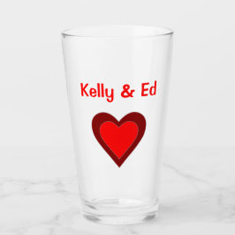 ハート ラブ 赤 ウェディング カップル 4Kelly & Ed (名前) タンブラーグラス