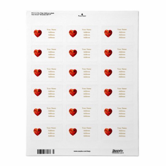 ハート ラベル (フルシート)