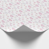 ハート、リボンと渦巻き ラッピングペーパー (角)