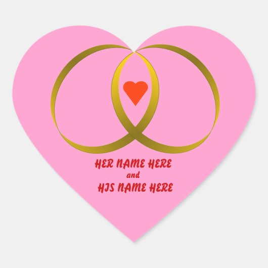 ハート&リングや輪シール ハートシール (正面)