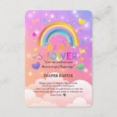 ハート&レインボーお洒落ベビーシャワー エンクロージャーカード (正面)