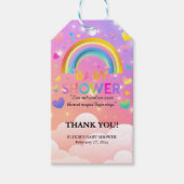 ハート&レインボーお洒落ベビーシャワー ギフトタグ (正面)
