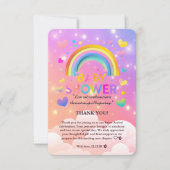 ハート&レインボーお洒落ベビーシャワー サンキューカード (正面)