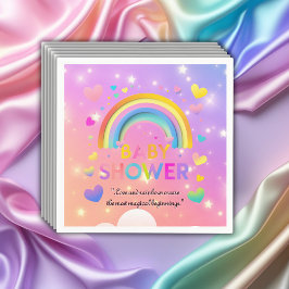 ハート&レインボーお洒落ベビーシャワー スタンダードカクテルナプキン