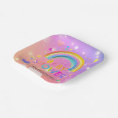 ハート&レインボーお洒落ベビーシャワー ペーパープレート (傾斜あり)