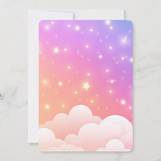 ハート&レインボーお洒落ベビーシャワー 招待状 (裏面)