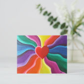 ハート&レインボーハガキ ポストカード (スタンド正面)