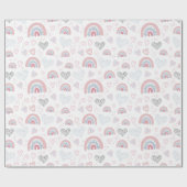 ハート・レインボーラッピング紙 ラッピングペーパー (フラット)