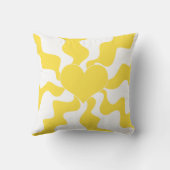 ハート – レモンイエローとホワイト クッション (裏面)