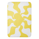 ハート – レモンイエローとホワイト バスマット (正面縦)