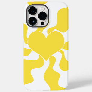 ハート – レモンイエローとホワイト Case-Mate iPhone 14 PRO MAXケース