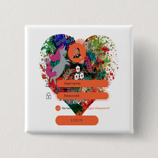 ハート（ログイン付き） 缶バッジ