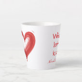 ハート、ロタ全体の愛、おもしろいカスタム カフェラテマグ (正面)