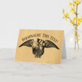 ハート(ロックと翼あり) カード (黄色い花)