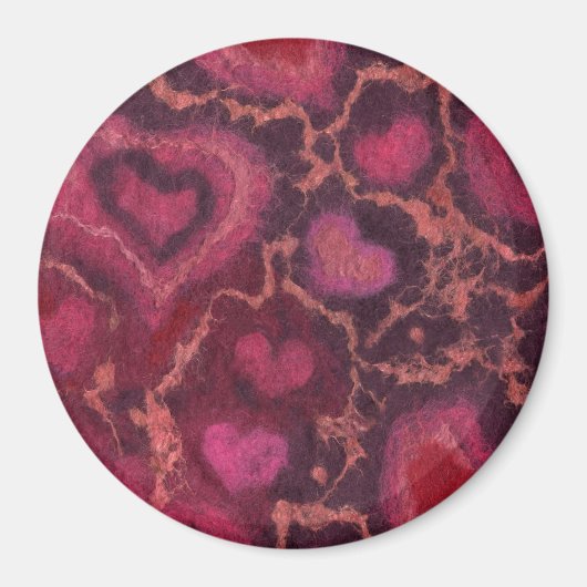 ハート，ロマンチックな愛ピンク赤バレンタインの日の贈り物 マグネット (正面)