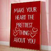 ハート ロマンティック セルフ ラブ 引用 トレンディー エステティック ポスター