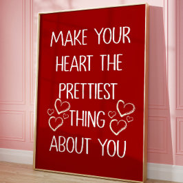 ハート ロマンティック セルフ ラブ 引用 トレンディー エステティック ポスター