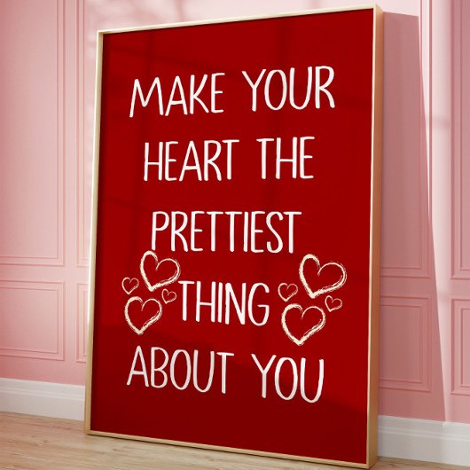 ハート ロマンティック セルフ ラブ 引用 トレンディー エステティック ポスター