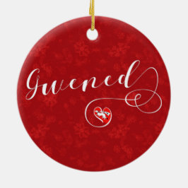 ハート、ヴァンヌ、ブレトン、ブルターニュ国旗 セラミックオーナメント