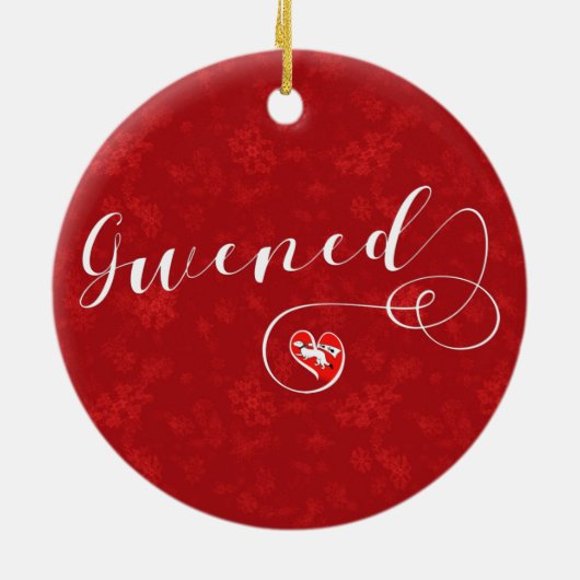 ハート、ヴァンヌ、ブレトン、ブルターニュ国旗 セラミックオーナメント (裏面)