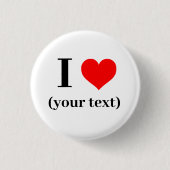 ハート!丸いボタン – 小、1 1/4インチ – カスタム 缶バッジ (正面)