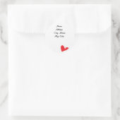 ハート-住所 シール (バッグ)