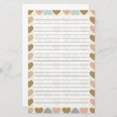 ハート 便箋 (正面/裏面)