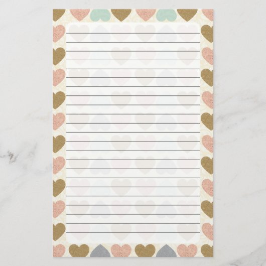 ハート 便箋 (正面)