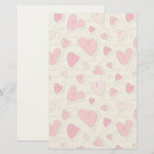 ハート 便箋 (正面/裏面)