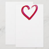 ハート 便箋 (正面/裏面)