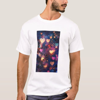 ハート《写真》ぼけ味ライトインアドリーミーナイトガーデン Tシャツ