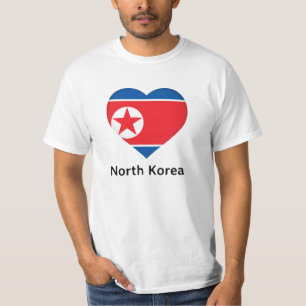 ハート – 北朝鮮国旗 Tシャツ