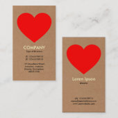 ハート – 厚紙 名刺 (正面/裏面)