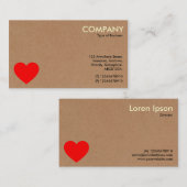 ハート – 厚紙 名刺 (正面/裏面)