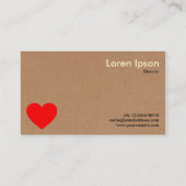 ハート – 厚紙 名刺 (裏面)
