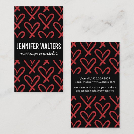 ハート 名刺 (正面/裏面)