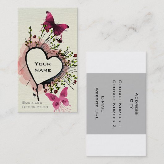 ハート 名刺 (正面/裏面)