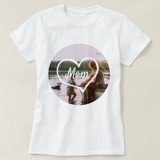 ハート 家族写真 スクリプト カスタム ギフト Tシャツ (デザイン正面)