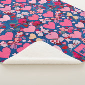 ハート，弓，フローラアクセント，パステルモノグラム シェルパブランケット (3/4)