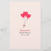 ハート「彼らはどこにいた」ブライダルシャワーゲーム (裏面)