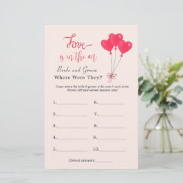 ハート「彼らはどこにいた」ブライダルシャワーゲーム