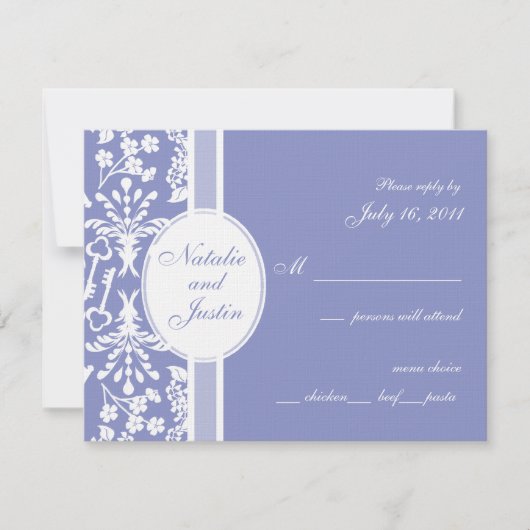 ハート/応答カードへの鍵 出欠カード (正面)